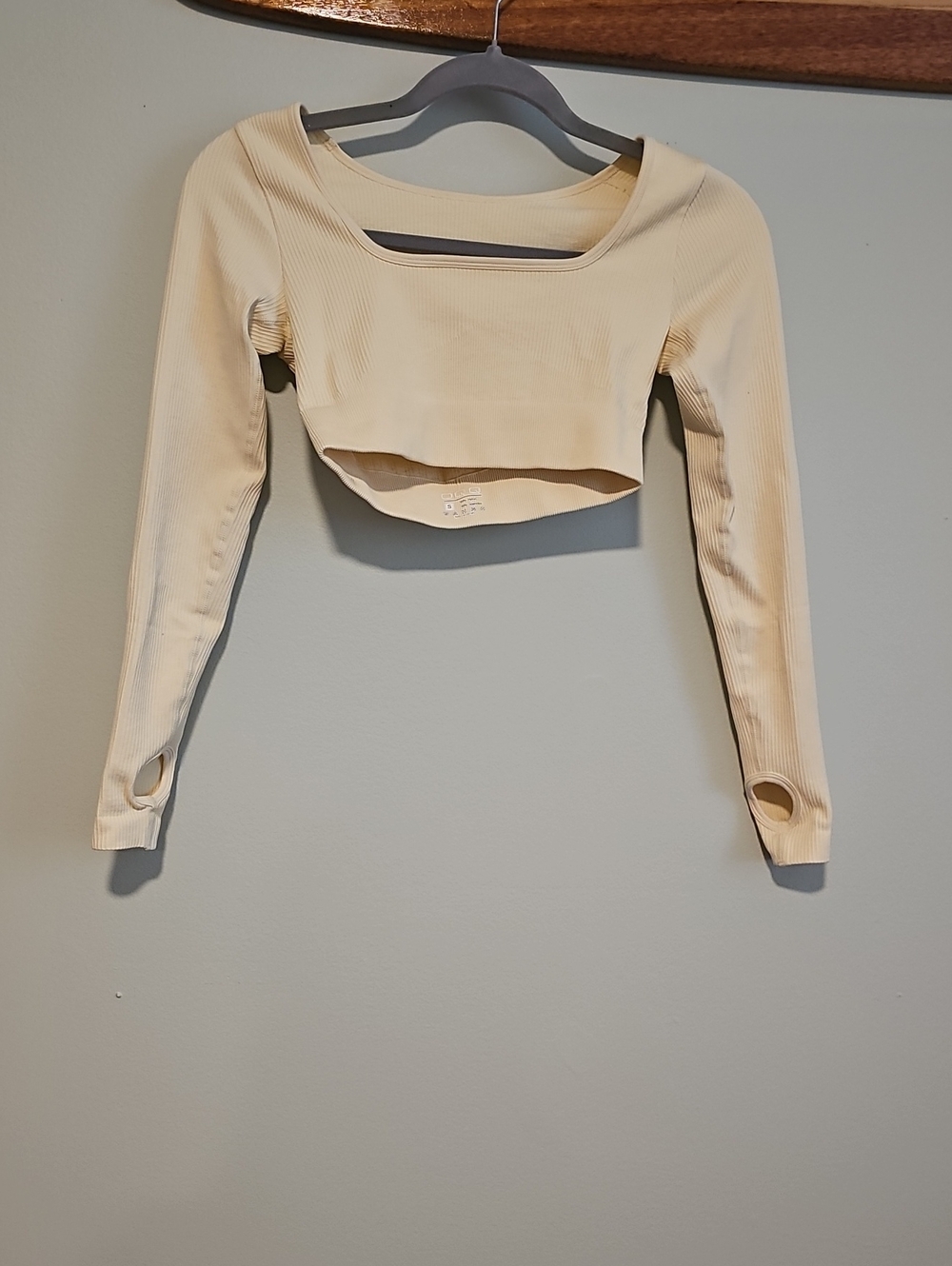 **NWOT** OQQ Light Yellow Long Sleeve Crop, Small